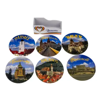 Romania set 6 suporti pentru pahare, model 366j